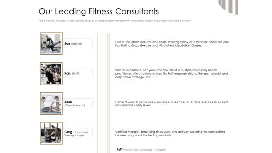 Gym Consultant Our Leading Fitness Consultants Introduction PDF Gym Consultant Our Leading Fitness Consultants Introduction PDF