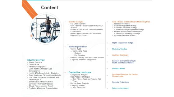 Gym Health And Fitness Market Industry Report Content Elements PDF Gym Health And Fitness Market Industry Report Content Elements PDF