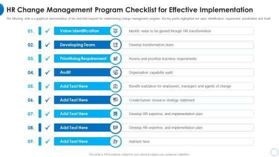HR Change Management Program Checklist HR Change Management Tools Slides PDF HR Change Management Program Checklist HR Change Management Tools Slides PDF