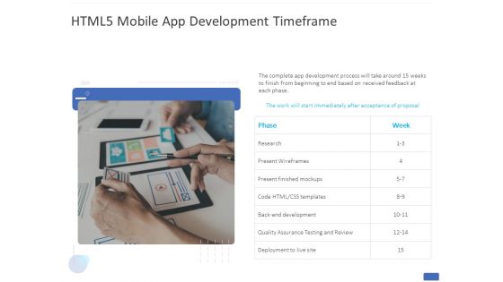 HTML5 Mobile App Development Timeframe Ppt PowerPoint Presentation Icon Examples PDF HTML5 Mobile App Development Timeframe Ppt PowerPoint Presentation Icon Examples PDF