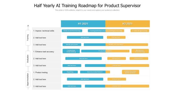 Half Yearly AI Training Roadmap For Product Supervisor Infographics Half Yearly AI Training Roadmap For Product Supervisor Infographics