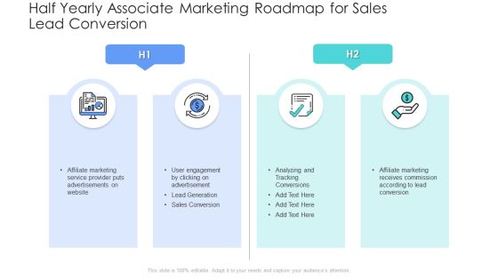 Half Yearly Associate Marketing Roadmap For Sales Lead Conversion Download PDF Half Yearly Associate Marketing Roadmap For Sales Lead Conversion Download PDF