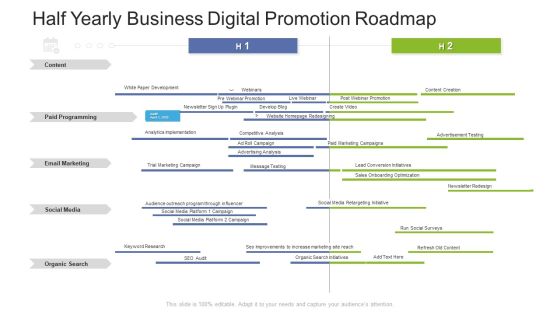 Half Yearly Business Digital Promotion Roadmap Demonstration Half Yearly Business Digital Promotion Roadmap Demonstration