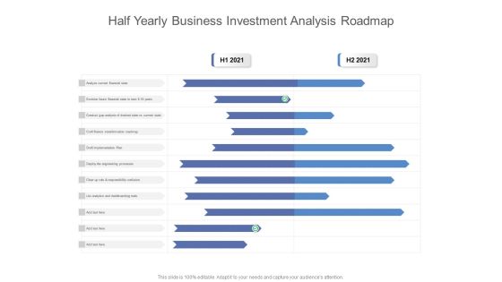 Half Yearly Business Investment Analysis Roadmap Diagrams Half Yearly Business Investment Analysis Roadmap Diagrams