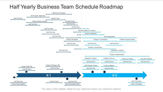 Half Yearly Business Team Schedule Roadmap Sample Half Yearly Business Team Schedule Roadmap Sample