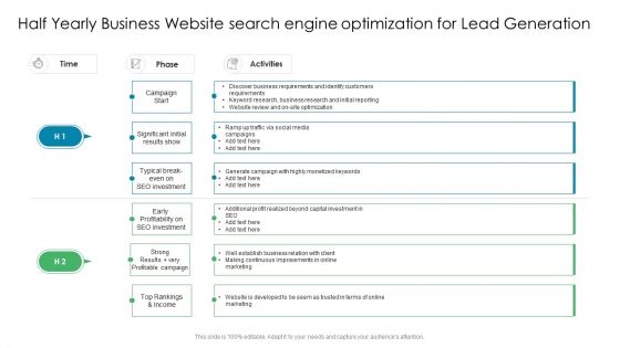 Half Yearly Business Website Search Engine Optimization For Lead Generation Elements Half Yearly Business Website Search Engine Optimization For Lead Generation Elements