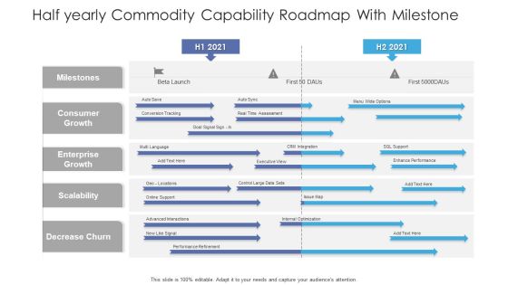 Half Yearly Commodity Capability Roadmap With Milestone Guidelines Half Yearly Commodity Capability Roadmap With Milestone Guidelines