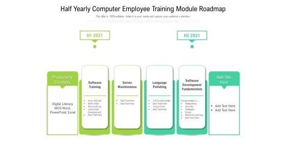 Half Yearly Computer Employee Training Module Roadmap Formats Half Yearly Computer Employee Training Module Roadmap Formats