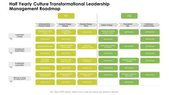 Half Yearly Culture Transformational Leadership Management Roadmap Microsoft Half Yearly Culture Transformational Leadership Management Roadmap Microsoft