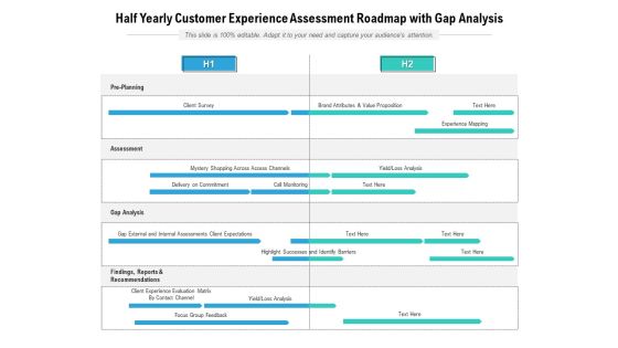 Half Yearly Customer Experience Assessment Roadmap With Gap Analysis Brochure