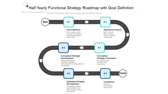 Half Yearly Functional Strategy Roadmap With Goal Definition Themes