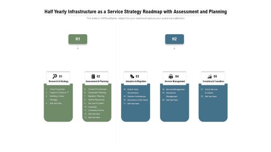 Half Yearly Infrastructure As A Service Strategy Roadmap With Assessment And Planning Mockup Half Yearly Infrastructure As A Service Strategy Roadmap With Assessment And Planning Mockup