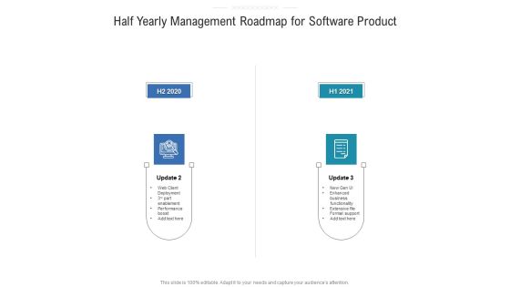 Half Yearly Management Roadmap For Software Product Portrait Half Yearly Management Roadmap For Software Product Portrait