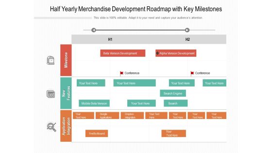 Half Yearly Merchandise Development Roadmap With Key Milestones Sample Half Yearly Merchandise Development Roadmap With Key Milestones Sample