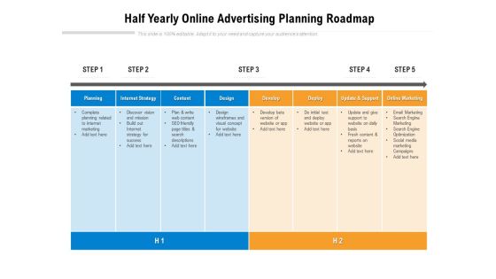 Half Yearly Online Advertising Planning Roadmap Sample Half Yearly Online Advertising Planning Roadmap Sample