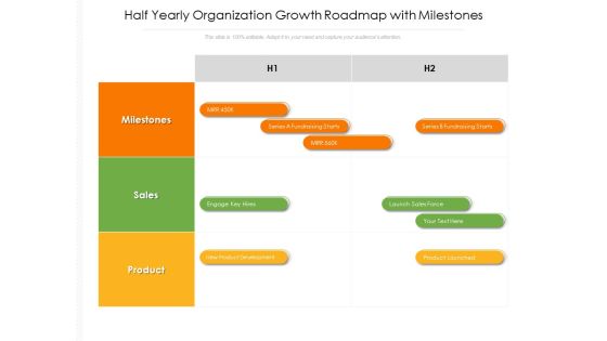 Half Yearly Organization Growth Roadmap With Milestones Pictures Half Yearly Organization Growth Roadmap With Milestones Pictures