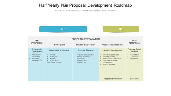 Half Yearly Plan Proposal Development Roadmap Icons Half Yearly Plan Proposal Development Roadmap Icons