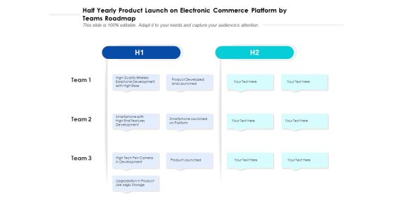 Half Yearly Product Launch On Electronic Commerce Platform By Teams Roadmap Brochure Half Yearly Product Launch On Electronic Commerce Platform By Teams Roadmap Brochure