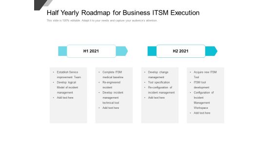 Half Yearly Roadmap For Business ITSM Execution Professional Half Yearly Roadmap For Business ITSM Execution Professional