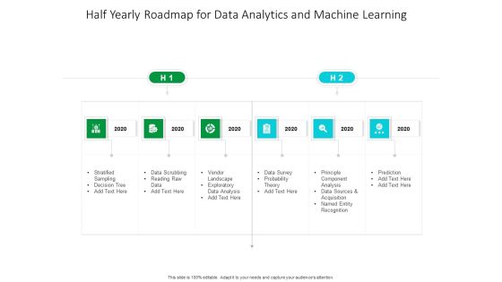 Half Yearly Roadmap For Data Analytics And Machine Learning Diagrams Half Yearly Roadmap For Data Analytics And Machine Learning Diagrams