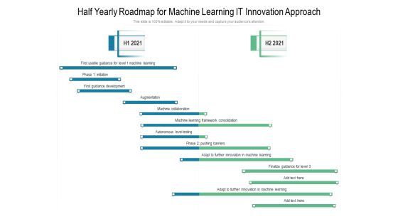Half Yearly Roadmap For Machine Learning IT Innovation Approach Slides
