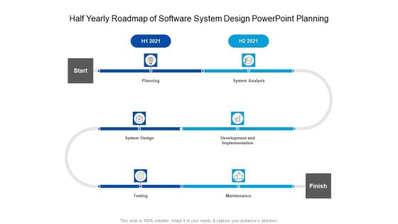 Half Yearly Roadmap Of Software System Design PowerPoint Planning Microsoft Half Yearly Roadmap Of Software System Design PowerPoint Planning Microsoft