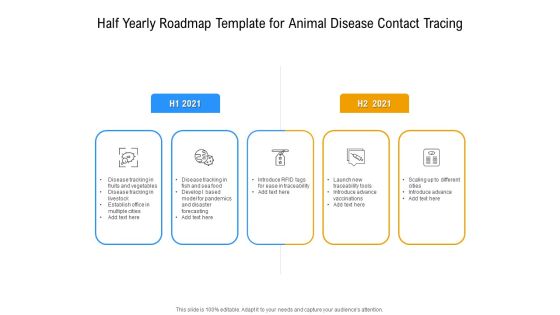 Half Yearly Roadmap Template For Animal Disease Contact Tracing Infographics Half Yearly Roadmap Template For Animal Disease Contact Tracing Infographics