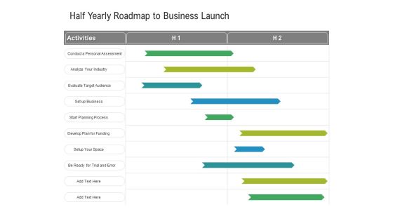 Half Yearly Roadmap To Business Launch Icons Half Yearly Roadmap To Business Launch Icons