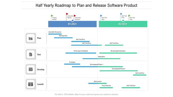 Half Yearly Roadmap To Plan And Release Software Product Brochure Half Yearly Roadmap To Plan And Release Software Product Brochure