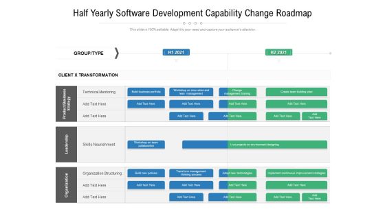 Half Yearly Software Development Capability Change Roadmap Graphics Half Yearly Software Development Capability Change Roadmap Graphics