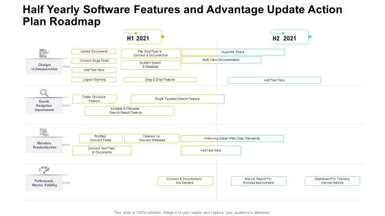 Half Yearly Software Features And Advantage Update Action Plan Roadmap Sample Half Yearly Software Features And Advantage Update Action Plan Roadmap Sample