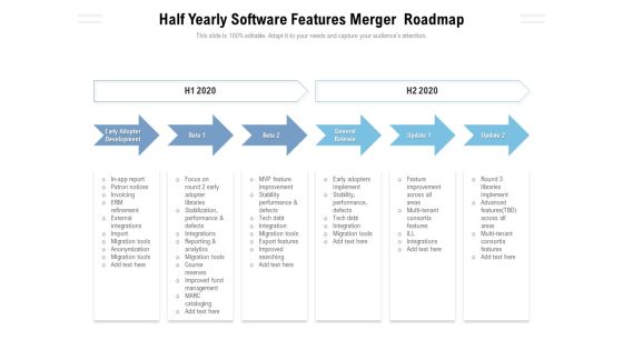 Half Yearly Software Features Merger Roadmap Mockup