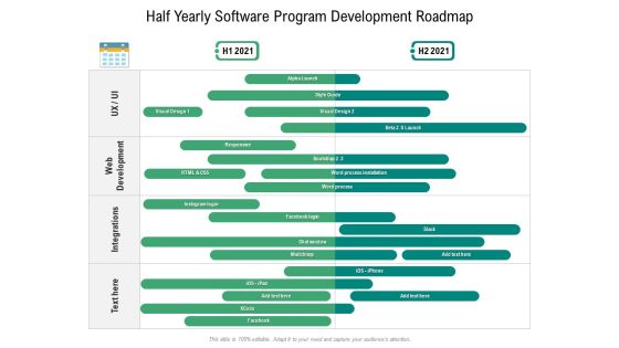 Half Yearly Software Program Development Roadmap Summary Half Yearly Software Program Development Roadmap Summary