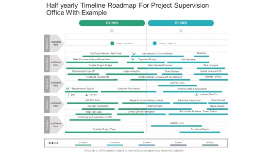 Half Yearly Timeline Roadmap For Project Supervision Office With Example Brochure Half Yearly Timeline Roadmap For Project Supervision Office With Example Brochure