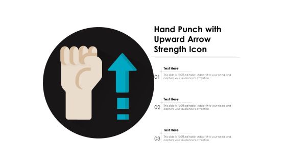Hand Punch With Upward Arrow Strength Icon Ppt PowerPoint Presentation File Inspiration PDF
