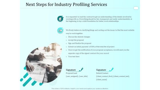 Handling Industry Analysis Next Steps For Industry Profiling Services Elements PDF Handling Industry Analysis Next Steps For Industry Profiling Services Elements PDF
