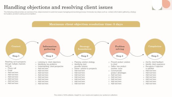 Handling Objections And Resolving Client Issues Inspiration PDF Handling Objections And Resolving Client Issues Inspiration PDF