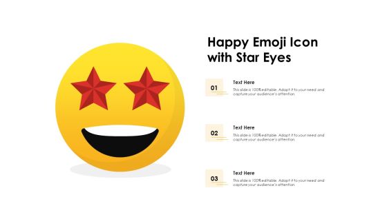 Happy Emoji Icon With Star Eyes Ppt PowerPoint Presentation File Background Designs PDF