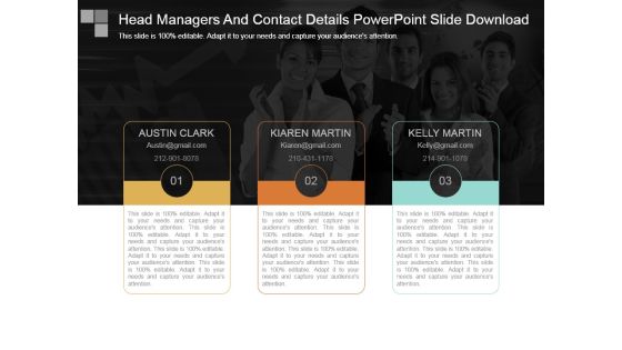 Head Managers And Contact Details Powerpoint Slide Download Head Managers And Contact Details Powerpoint Slide Download