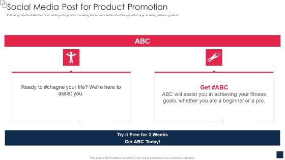 Health And Fitness App Pitch Deck Social Media Post For Product Promotion Guidelines PDF Health And Fitness App Pitch Deck Social Media Post For Product Promotion Guidelines PDF