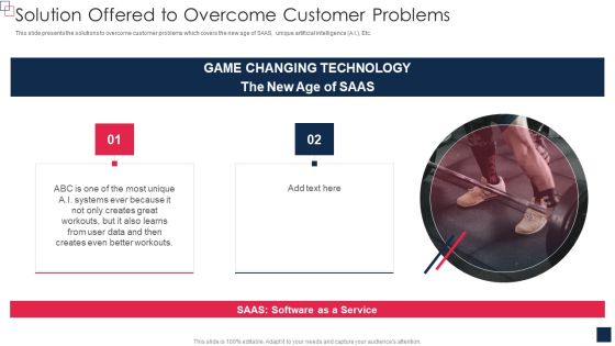 Health And Fitness App Pitch Deck Solution Offered To Overcome Customer Problems Template PDF Health And Fitness App Pitch Deck Solution Offered To Overcome Customer Problems Template PDF