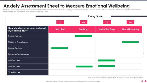 Health And Wellbeing Playbook Anxiety Assessment Sheet To Measure Emotional Wellbeing Themes PDF Health And Wellbeing Playbook Anxiety Assessment Sheet To Measure Emotional Wellbeing Themes PDF