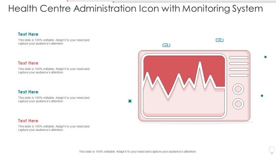 Health Centre Administration Icon With Monitoring System Brochure PDF Health Centre Administration Icon With Monitoring System Brochure PDF