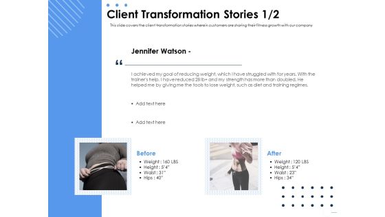 Health Client Transformation Stories Teamwork Ppt Model Clipart PDF