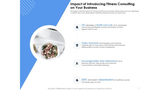 Health Impact Of Introducing Fitness Consulting On Your Business Ppt Show Format Ideas PDF Health Impact Of Introducing Fitness Consulting On Your Business Ppt Show Format Ideas PDF