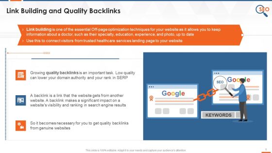 Healthcare Company SEO Approach Link Building Training Ppt