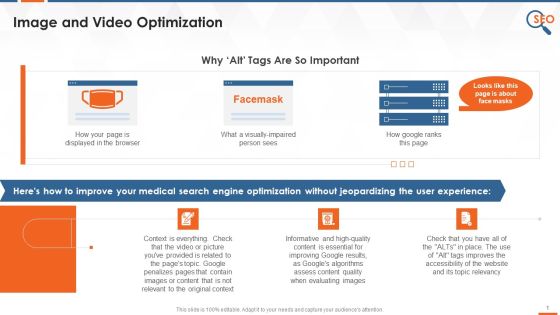 Healthcare Company SEO Approach Optimize For Images And Videos Training Ppt