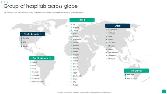 Healthcare Services Company Profile Group Of Hospitals Across Globe Template PDF Healthcare Services Company Profile Group Of Hospitals Across Globe Template PDF