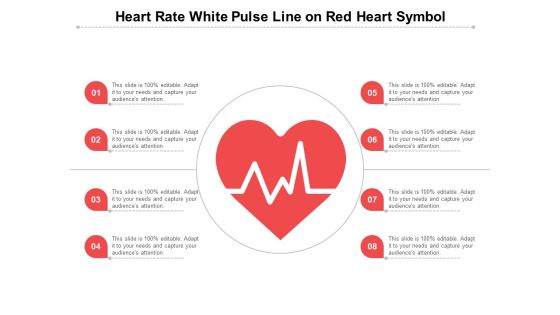 Heart Rate White Pulse Line On Red Heart Symbol Ppt PowerPoint Presentation Professional Example