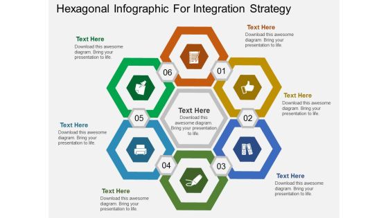 Hexagonal Infographic For Integration Strategy Powerpoint Template Hexagonal Infographic For Integration Strategy Powerpoint Template